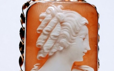 18 kt. Yellow gold - Brooch, Pendant, Cameo