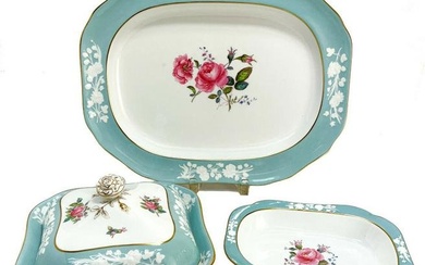 3 Piece Copeland Spode Porcelain Serving Pieces in Old Rose, 20th Century