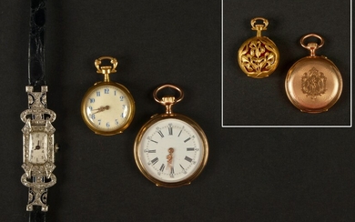 3 montres: Deux montres gousset en or jaune 14 carats et 18 carats dont l'une...