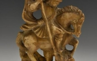 A 17th century North European alabaster carving, of St