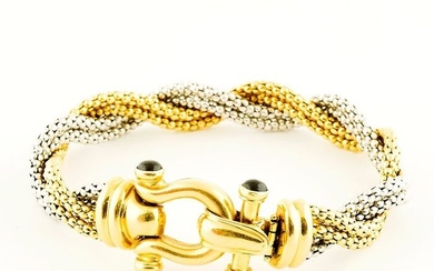 30,5 gr. - 20,5 cm. - 18 kt. White gold, Yellow gold - Bracelet - 1.40 ct Sapphire