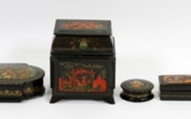 SIGNED RUSSIAN LACQUER BOXES 5.5