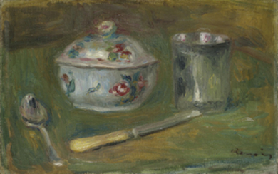 Pierre-Auguste Renoir (1841-1919), Sucrier, gobelet, cuillère et couteau