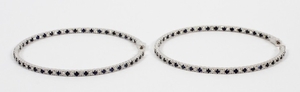 3.5CT NATURAL SAPPHIRE 2.5CT DIAMONDS VS2 INSIDE OUT LARGE HOOP EARRINGS DIA 2.5 TW 20.7 GR