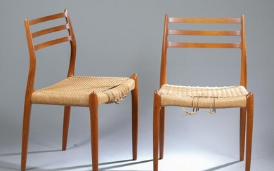 4 Danish Modern J.L. Mollers side chairs.