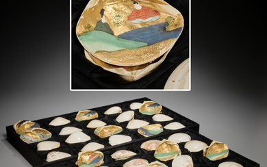 (40) Pairs decorated kai-awase clamshells
