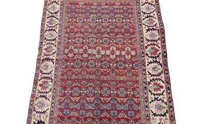 4'4 x 6'6 Hand-Knotted Persian Bijar Area Rug, 1950s