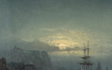 William Thornley (fl.1858-1898) Nocturne seascape Signed, oil on canvas, 34cm...