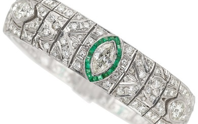 55219: Diamond, Emerald, Platinum Bracelet Stones: Sin