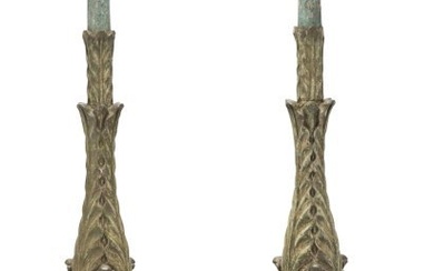61019: A Pair of Italian Baroque Painted Carved Wood Pr