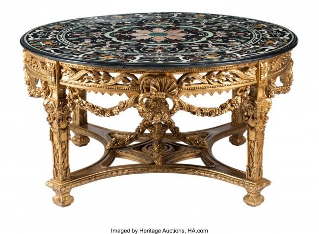 61019: An Italian Baroque-Style Carved Giltwood Table w