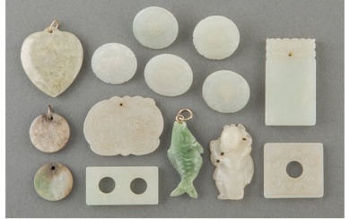 78019: A Group of Fourteen Small Chinese Jade Articles