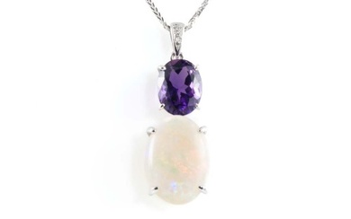 7.99ct Opal and Amethyst Pendant