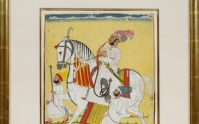 ANTIQUE INDO PERSIAN PAINTING ON PAPER 11.5 9.5