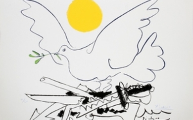 AFTER PABLO PICASSO COLOR LITHOGRAPH IMAGE 20 23 DOVE OF PEACE