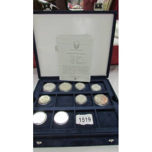 9 silver dollars and half dollars from official coins of the...