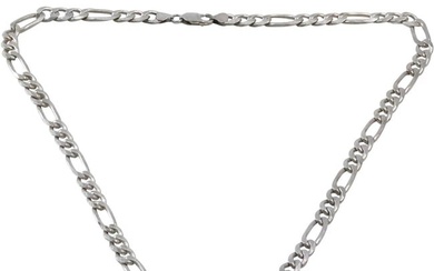 .925 Sterling Silver Men's Figaro Link Chain, Weighs 62.6 grams ; size 25 in. x 3/8 in.