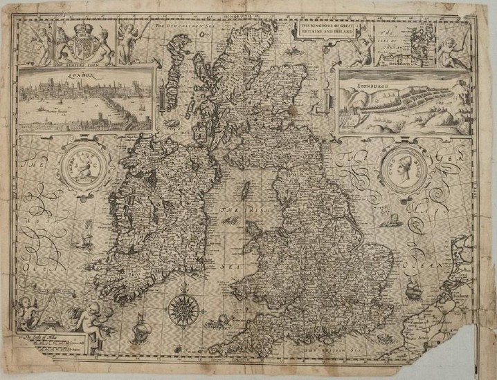 1611 Speed Map of the British Isles -- The Kingdome of