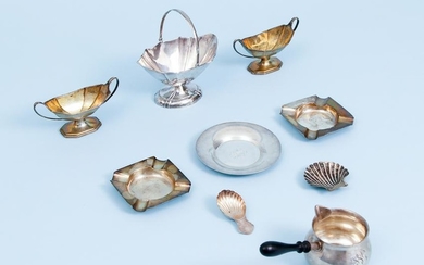 9pcs Assorted Sterling Bowls Ashtrays Seashell