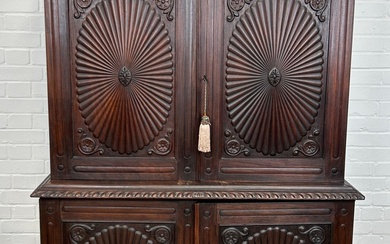 A 19TH CENTURY ANGLO INDIAN ROSEWOOD SECTIONAL WARDROBE WITH...