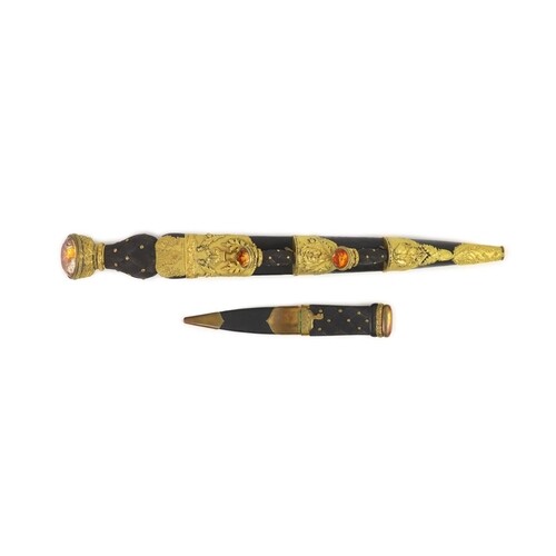 A 19th century Scottish ormolu mounted dirk and a similar sk...