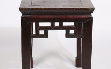 A 20TH CENTURY CHINESE HARDWOOD TABLE OF SQUARE FORM.