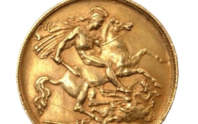 A 22CT GOLD GEORGE V HALF SOVEREIGN, DATED 1912....