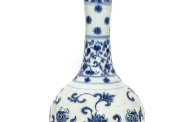 A Blue and White Lotus Scroll Vase