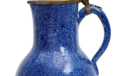 A Brussels faience lidded jug