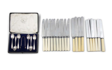 A CASED SET OF SIX SILVER TEASPOONS AND...