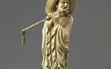 A CHINESE CARVED IVORY MUSICIAN, CHINA, 19TH-20TH