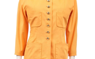 A Chanel marigold-yellow cotton suit, circa 1986