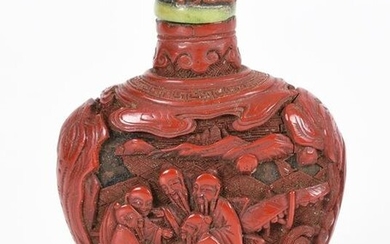 A Chinese Cinnabar Snuff Bottle