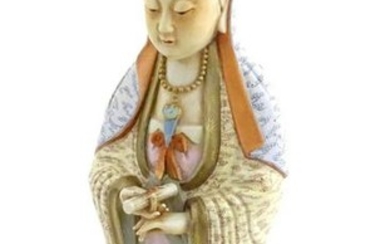 A Chinese famille rose standing figure of Guanyin, the