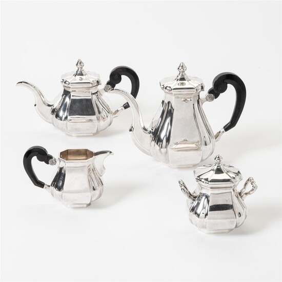 (-), A Dutch silver four-piece coffee and tea...