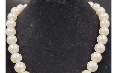 A Fine String of South Sea Pearl Necklace 18K Clasp
