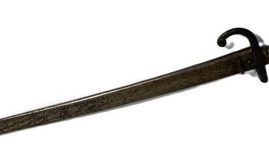 A French 1866 model Chassepot bayonet and scabbard, numbered Z 11261, probably German manufactured