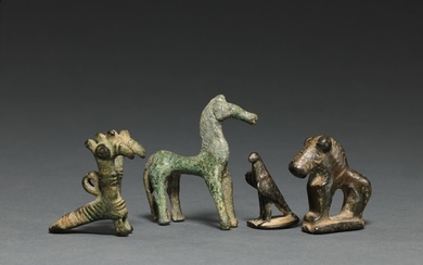 A GROUP OF FOUR BRONZE CREATURES, 8TH CENTURY B.C/3RD CENTURY A.D.