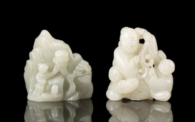 A GROUP OF TWO (2) JADE CARVINGS China,...