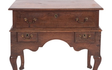 A George II oak side lowboy side table, circa 1740 and later...