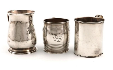 A George II silver mug, possibly by Samuel...