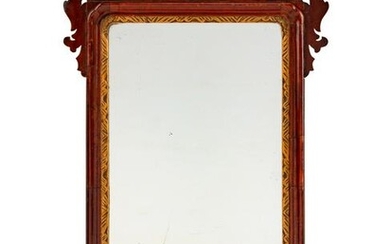 A George III Parcel-Gilt Mahogany Mirror Height 34 x