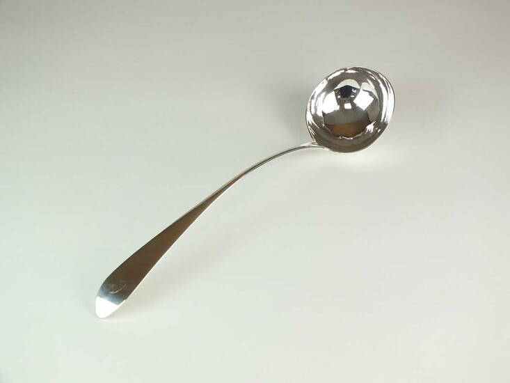A George III Scottish silver soup ladle