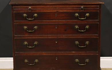 A George III mahogany bachelor’s chest, rectangular top with...