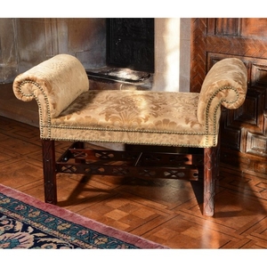 A George III mahogany stool or window seat