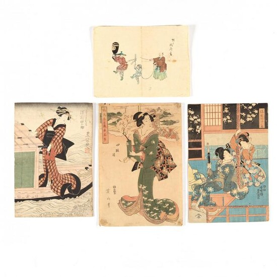 A Group of Four Japanese Works on Paper