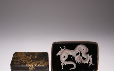 A JAPANESE LACQUER BOX AND COVER