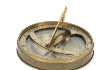 A James Search brass compass sundial, English, circa 1775