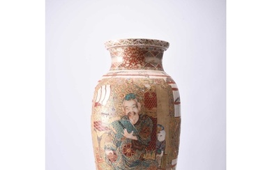 A Japanese satsuma vase, Meiji era Of ovoid form with everte...