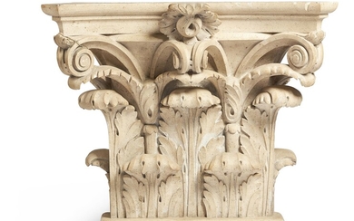 A MARBLE AND PLASTER PILASTER CAPITAL, 20TH CENTURY